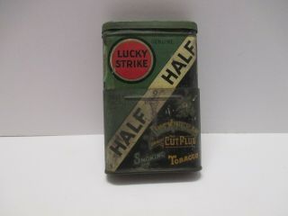 Vintage Lucky Strike Buckinghan Cut Plug Tobacca Tin Half And Half 7/22/30