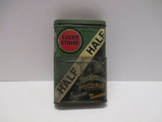 Vintage Lucky Strike Buckinghan Cut Plug Tobacca Tin Half And Half 7/22/30 2