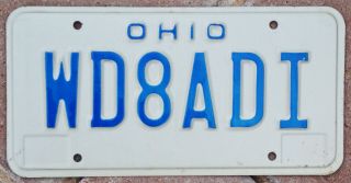 1980s Ohio Ham Radio Operator License Plate Wd8adi