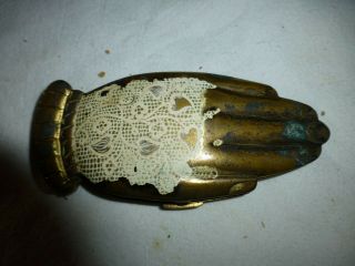 Vintage " Volupte " Compact - 1930s - Shaped Like A Lace - Covered Hand - No Mirror