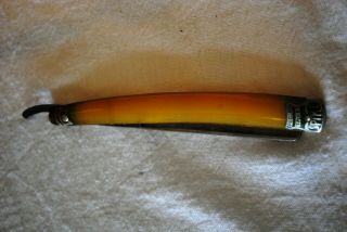 Vintage Special Spike Butterscotch Celluloid Straight Razor Union Cutlery 2