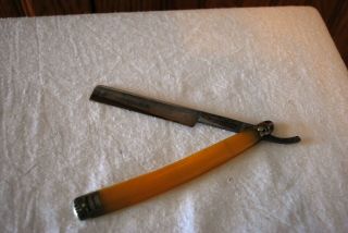 Vintage Special Spike Butterscotch Celluloid Straight Razor Union Cutlery 3