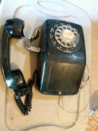 Vintage Telephone Rotary Wall Phone Black
