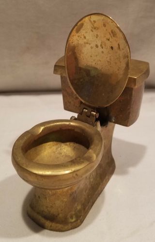 Vintage Solid Brass Toilet Ashtray,  Made In India