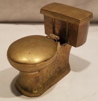 Vintage Solid Brass Toilet Ashtray,  Made in India 4