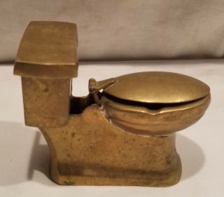 Vintage Solid Brass Toilet Ashtray,  Made in India 5