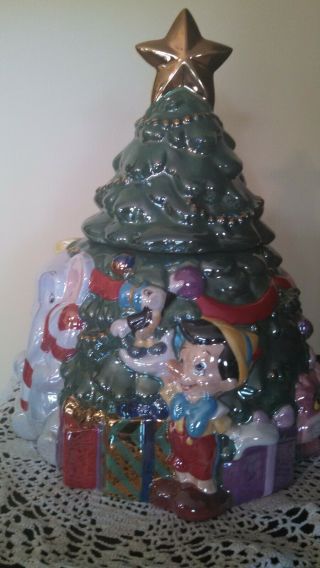 Disney Characters Christmas Tree Cookie Jar Limited Edition 3000 Disney China