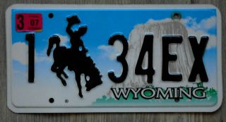 Wyoming Bucking Bronco Horse & Cowboy Natrona County License Plate 1 34ex