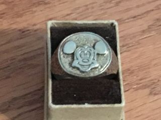 Mickey Mouse Sterling Silver Ring Walt Disney Productions 8ish In Size ?