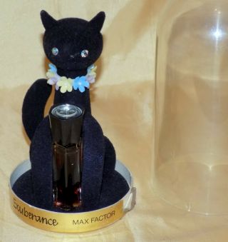 Vintage 1970 ' s MAX FACTOR Black Cat under Dome 