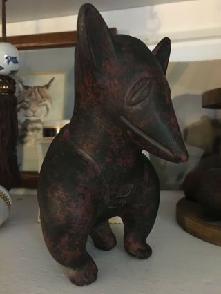 Vintage Mexican Folk Art - Colima Dog - Clay Vessel - Stamped And Numbered