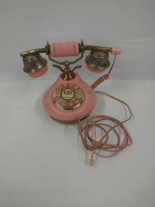 Vintage Pink Phone Push Button Rotary Dial Vintage Telephone Bm007