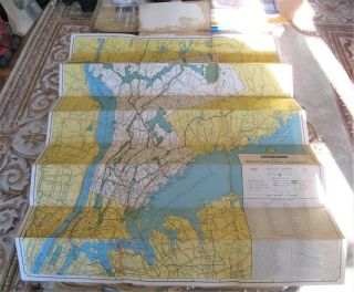 Vintage 1944 Hagstrom Map of Westchester County York Road Rail 3