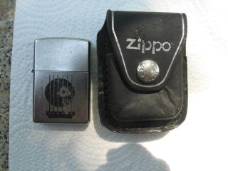 Zippo Black Leather Lighter Pouch With Clip And Lighter Too