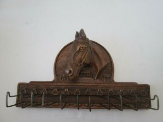 Vintage Syroco Wood Horse Head Wall Mount Tie Belt Or Jewelry Rack 3884
