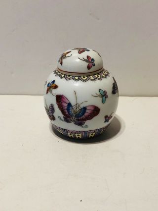Rare Vintage Chinese Porcelain Ginger Jar Storage Spices Box Made In China
