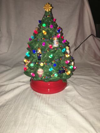 Holiday Celebration Ceramic Christmas Tree Multi - Color Lights