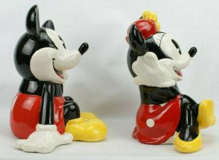 Disney ' s Mickey and Minnie Mouse Cookie Jar Treasure Craft Made in Mexico Set 2