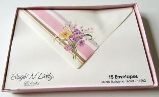 14 Vintage Stationery Envelopes Flowers Bright N 