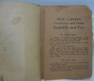 1900 ' s Pink Laffin ' s Coontown Comedy & Fun Book Black Americana 2