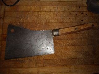 Antique Samuel Lee Knife Steel 8 Butcher Meat Cleaver L.  F.  & C.