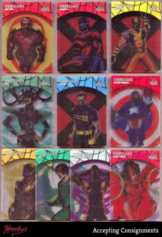 2019 Flair Marvel Stained Glass 1 - 10 Complete Common Set Iron Man,  Black Panther
