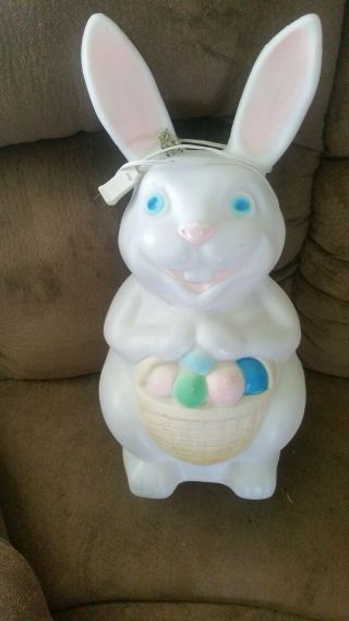 Vintage Easter Rabbit Bunny Blow Mold 22 1/2 " Tall Empire