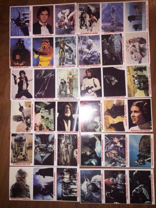 Star Wars Burger King 1980 12 Uncut Sheets 36 Cards Set