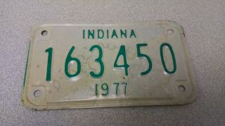1977 Indiana In Motorcycle License Plate Tag Permit Harley Hd Fast.