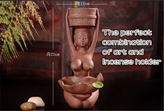 Body Art Censer Home Decor Ceramic Naked Women Clay Backflow Incense Burner
