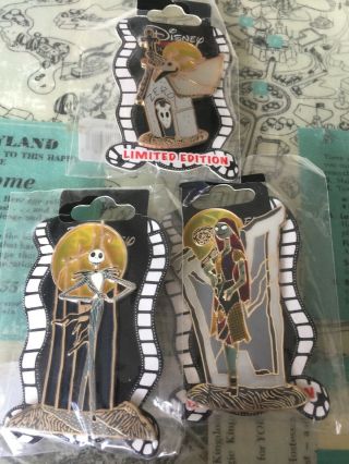 Dsf Disney Nightmare Before Christmas Sally Zero Jack Stained Glass Le 300 Pin