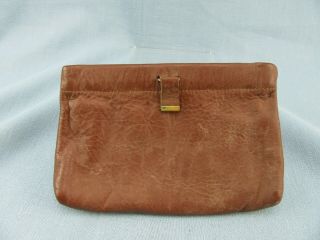 Vintage Amity Brown Cowhide Leather Tobacco Pouch Snap - It Flex Squeeze Frame