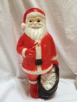 Vintage Dapol Santa With Candy Cane Blowmold Christmas Light Decoration
