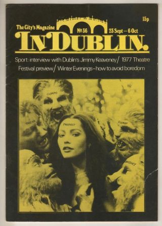 " In Dublin " Tourist Guide September 1977 Dublin,  Ireland - Theatre,  Etc.