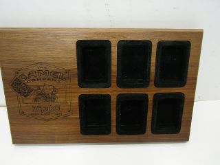 Old Camel Zippo Wood - Wooden 6 Place Display Case Camel Lighter Display Collect