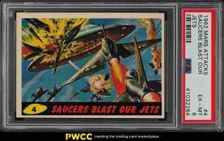 1962 Mars Attacks Saucers Blast Our Jets 4 Psa 6 Exmt (pwcc)