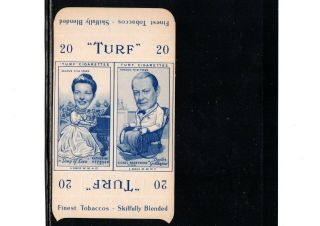 1949 Katherine Hepburn Turf Tobacco Card,  Rare Uncut Pair With Lionel Barrymore