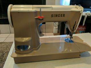 Singer 301A Heavy Duty Slant Needle Long Bed Sewing Machine w/Case & Accessories 3