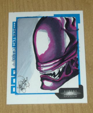 2007 Inkworks Aliens/predator Requiem Sketch Art Card Kristin Allen 1/1 138/299