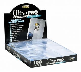 Ultra Pro 3 Ring Blue Binder Album,  100 Platinum 9 Pocket Pages Sleeves Express
