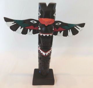 Vintage Authentic Alaskan Craft 8.  5 " Carved Wood Totem Pole Ketchikan 36