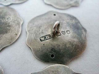Set of Six Art Nouveau Hallmarked Silver Buttons By William Henry Leather 1902. 5