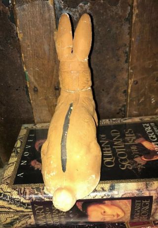 Antique German Paper Mache Rabbit Bunny Candy Container Glass Eyes Tall Ears 5