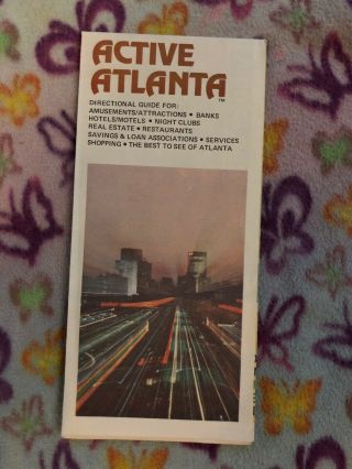 Active Atlanta Georgia Road Map Travel Brochure 1975