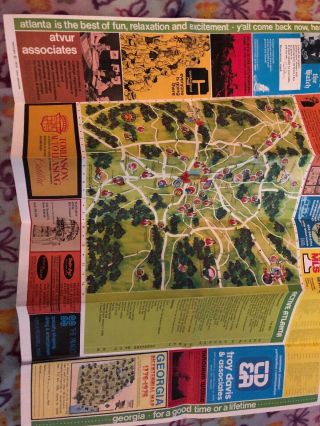 Active Atlanta Georgia Road Map Travel Brochure 1975 3