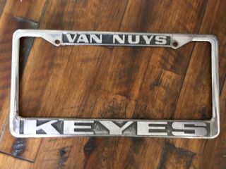 Rare Van Nuys California Keyes Chevrolet Vintage Gm Dealer License Plate Frame