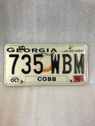 Georgia License Plate Cobb County - Peach State
