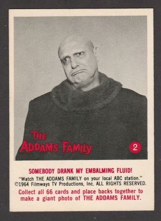 1964 Donruss Addams Family 2 Somebody Drank My Embalming Fluid Inv J4013