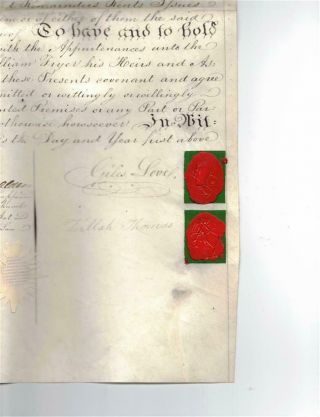 Huge Vellum Phila Deed 1838 Giles Love - Zillah Thomas,  William Fryer Quakers