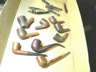 Group Of Vintage Pipes,  Bowls And Stems